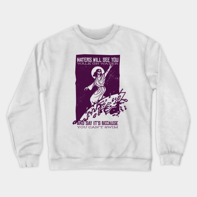 Surfing Jesus Crewneck Sweatshirt by LR_Collections